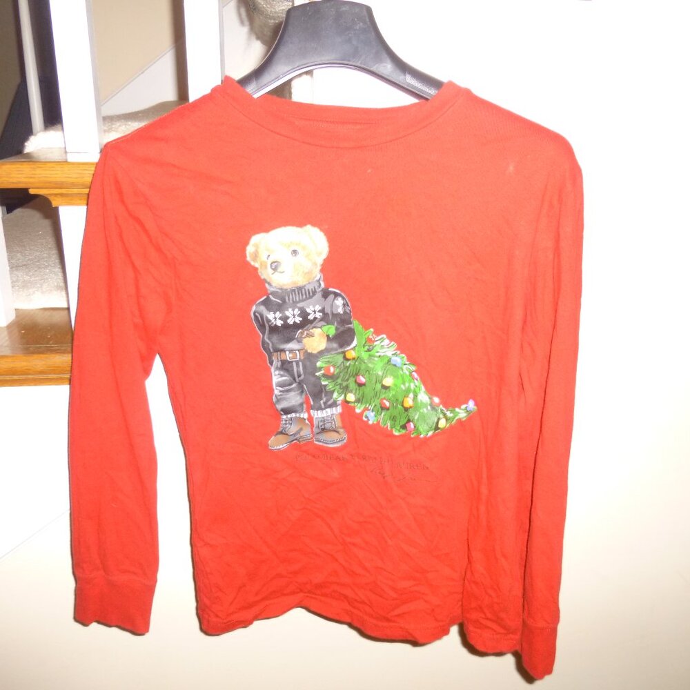 POLO RALPH LAUREN M(10-12) 150/76 Teddy Bear Christmas shirt